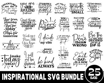 Motivational Svg Bundle, Positive Quote svg, Affirmation svg, Cute Inspirational svg, Saying Svg, Png Files, Funny Quotes cut files