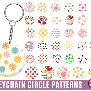 Rundes Schlüsselbund SVG-Bundle, Schlüsselring svg, Acryl-Schlüsselanhänger svg, Schlüsselanhänger Muster svg, rundes Muster, Kreis Schlüsselanhänger, Kreis svg, Cut File