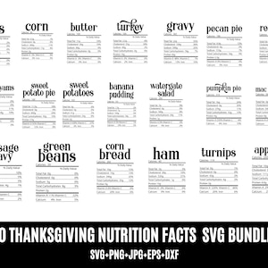 Valeur nutritive de Thanksgiving Svg, Thanksgiving SVG Bundle, Svg automne, Turquie Svg, engloutir Svg, Thanksgiving Png, fichiers Svg pour Cricut, sublimation