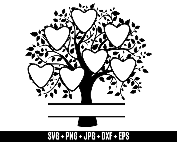Family Tree Svg 7 Members, Tree of Life Svg, Family Reunion Svg
