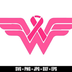 Brustkrebs Frau SVG, Rosa Bewusstseinsschleife SVG, Brustkrebs Superheld Logo SVG, Brustkrebs-Bewusstsein svg, Krebs angreifen svg