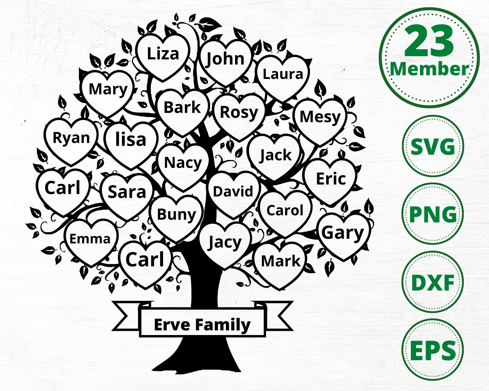 Family Tree Svg 23 Members Tree of Life Svg Family Reunion - Etsy Canada