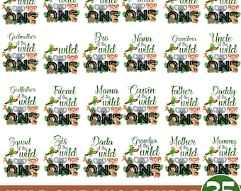 Wild One Familie Passende Geburtstag Png Bundle, Wild One 1. Geburtstag Safari Tiere Png, Dschungel Safari Designs, digitaler Download