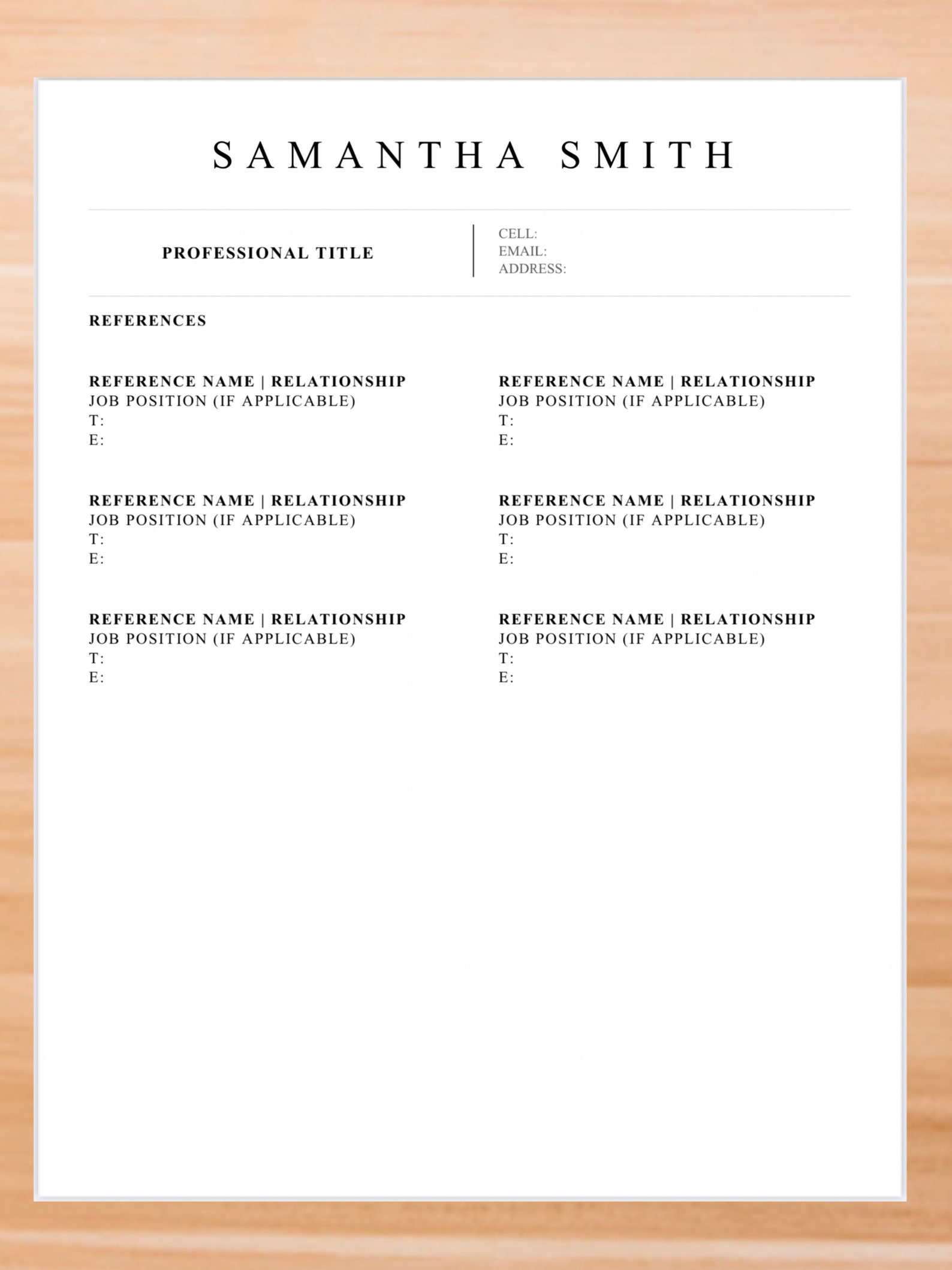 Professional Modern ATS Friendly Resume Template With Reference Page