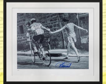 Roger De Vlaeminck Signed Lithograph: 1971 Tour de France Cycling Photo