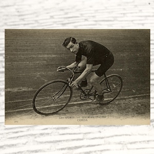 Vintage Cycling Postcard, French 1900s original, antique retro bike sports photo postal card, ND Phot Les Sports Card #305, CORDA