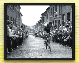 Tour de France 1957, Jacques Anquetil on Mur de Grammont, Cycling Photo Print