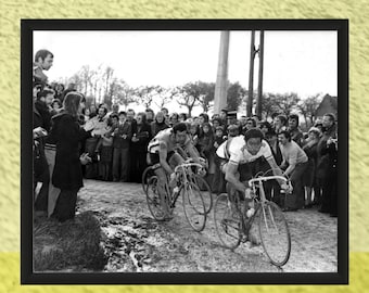 Eddy Merckx & Roger De Vlaeminck, Paris-Roubaix 1975, Fotografie Druck