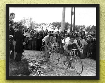 Eddy Merckx & Roger De Vlaeminck, Paris-Roubaix 1975, Cycling Photograph Print