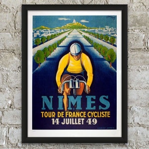 Impresión artística de ciclismo: Tour de Francia 1949 - Póster de ciclismo vintage