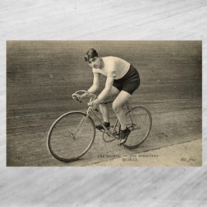 Stara pocztówka kolarska, oryginał francuski z lat 1900., sportowa pocztówka, Les Sports - Nos Sprinters, ND Phot Les Sports Card Series #449