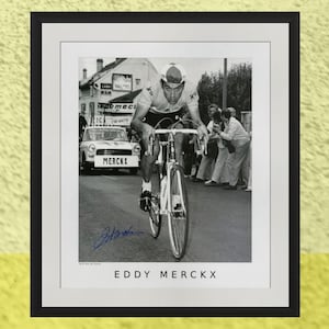 Impresión firmada por Eddy Merckx: Tour de Francia 1970, fotografía de ciclismo de 20 x 24 pulgadas, edición limitada