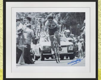 Bernard Hinault Signed Cycling Lithograph: 1982 Tour de France, Limited Edition (24x20)