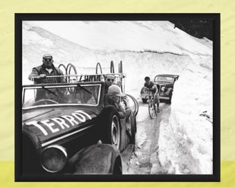 Charly Gaul in the Snow, Bike Racing Photo Print