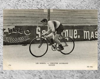 Vintage Cycling Postcard: 1900s French Sports Photo, Carl Kaeser
