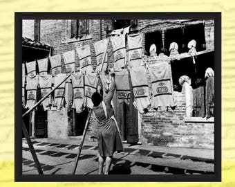 Giro d'Italia Bike Race, Laundry Day - 8x 10 Vintage Cycling Photo Print