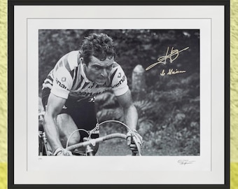 Bernard Hinault Signed Cycling Photo: 1979 Tour de France Lithograph