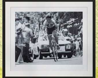 Bernard Hinault Signed Lithograph: 1982 Tour de France Cycling Photo, Limited Edition