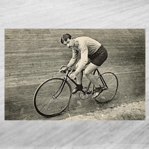 Stara pocztówka kolarska, oryginał francuski z lat 1900., antyczna sportowa pocztówka ze zdjęciem, Henri HARDY, Les Sports-Nos Sprinters, ND Phot Les Sports