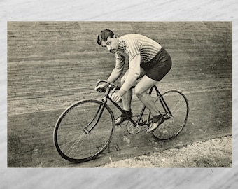 Vintage Henri Hardy Cycling Postcard: 1900s French Sports Photo