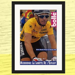 Équipe cycliste 7-Eleven, Tour de France 1990, affiche ancienne originale, Steve Bauer, Maillot jaune