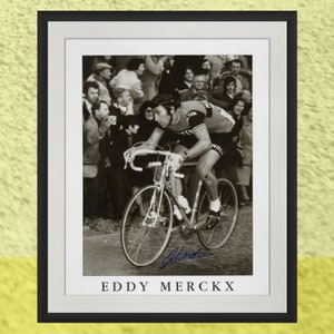 Eddy Merckx Signed Print- Gent-Wevelgem 1976, Cycling Photo, Limited Edition, Cycling Spring Classics