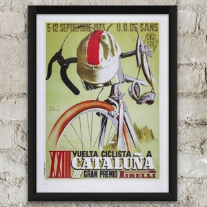 Cycling Poster -  Tour of Catalonia 1943, Volta a Catalunya, Vuelta a Cataluña, Vintage Cycling Art Print