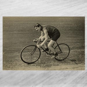 Vintage Radsportpostkarte, französisches Original 1900s, Sport Foto Postkarte, Ergisto Carapezzi, Italien Sptinter