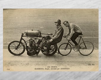 Vintage Stayer Racing Postcard: 1900s French Cycling, Amerigo