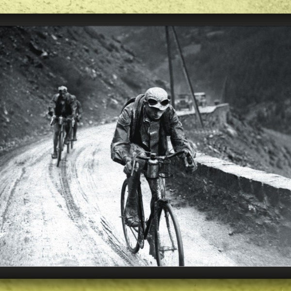 Tour de France 1928, Nicolas Frantz op de Col d'Allos, fietsfotoafdruk