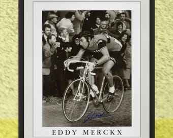 Eddy Merckx Signed Print- Gent-Wevelgem 1976, Cycling Photo, Limited Edition, Cycling Spring Classics