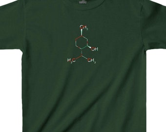 Menthol Molecule Shirt (Candy Cane, Kids/Youth), Mint Chemistry Tee, Science T-Shirt