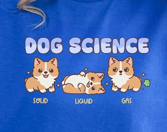 Cute Dog Science Shirt, Kawaii Phases of Matter TShirt, Adorable Puppy Tee
