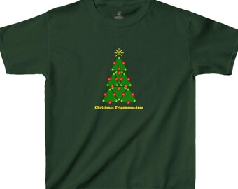 Christmas Trigonome-tree (Kids/Youth), Funny Math T-Shirt, Trigonometry Tee