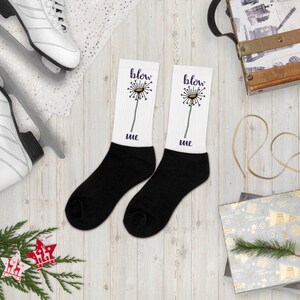 Blow Me Socks, Blow Me, Socks, Funny Socks, Dandelion, Cape Cod Wear Your Wish, Dandelion Socks, Unisex, Cozy, Soft, Cozy, Comfy Socks