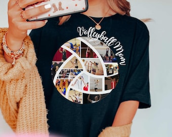 Custom Volleyball Mom Photo Shirt, Personalized Gameday T-Shirt