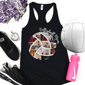 Customized Volleyball Mom Racerback Tank Top | Custom Photo Picture Tank Top Shirt  | Volleyball Mom Tank for Mother&#39;s Day | Tank Top Gift