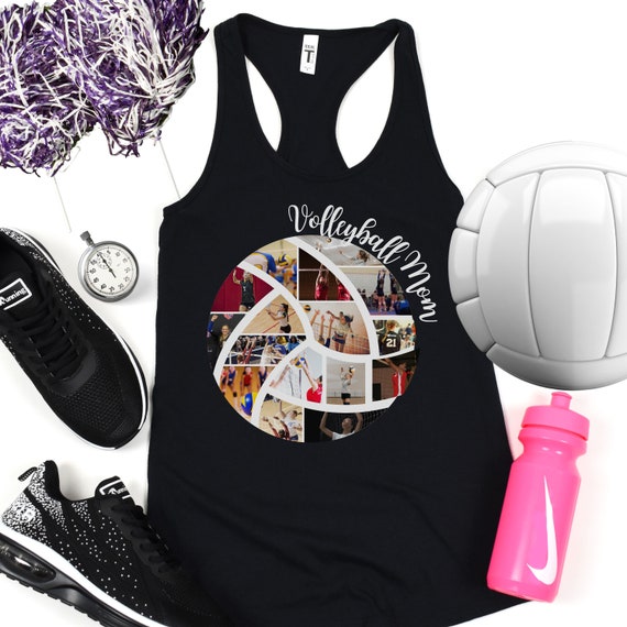 Customized Volleyball Mom Racerback Tank Top | Custom Photo Picture Tank Top Shirt  | Volleyball Mom Tank for Mother's Day | Tank Top Gift