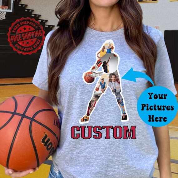 Personalized Girls Basketball Shirt | Custom Basketball Shirt | Customized Sports Shirt for Basketball Lovers | Custom Picture Shirt for Mom