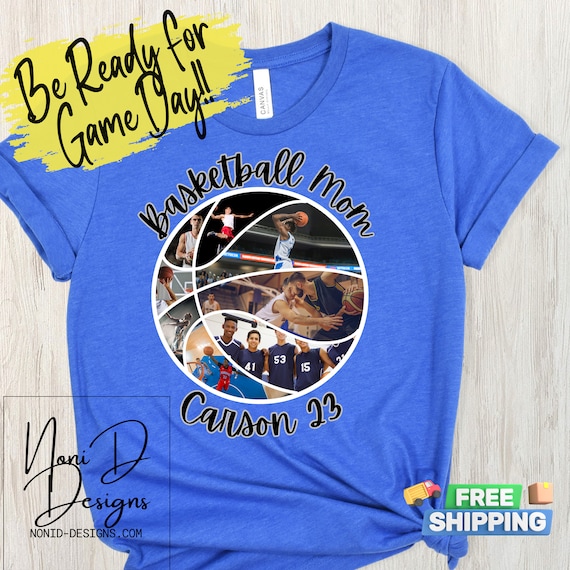 Custom Basketball Gameday Photo Shirt, Custom Game Day Basketball Shirt for mom, Basketball Mom, Personalized Sports Shirt for fans