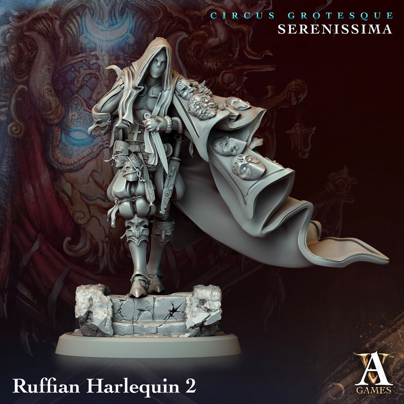 Three Ruffians Standing Harlequin Ruffians / Tabletop Model / Miniature Figurine | Archvillain ...