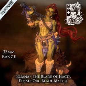 Losana the Orc Blade Master / Tabletop Model / Miniature Figurine | Ronin Arts Workshop