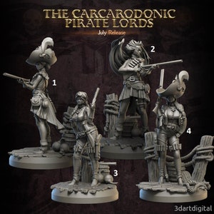 Female Pirate Crew / Tabletop Figurine / Miniature Model | 3DArtDigital