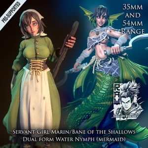 Servant Girl Marin the Mermaid / Tabletop Model / Miniature Figurine | Ronin Arts Workshop