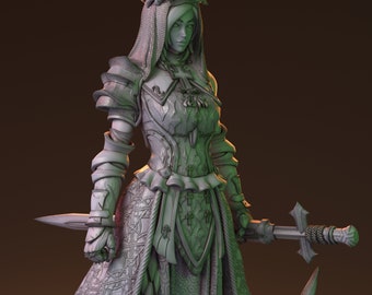 Celestine the Fallen Saint / Tabletop Model / Miniature Figurine | MythReal Games