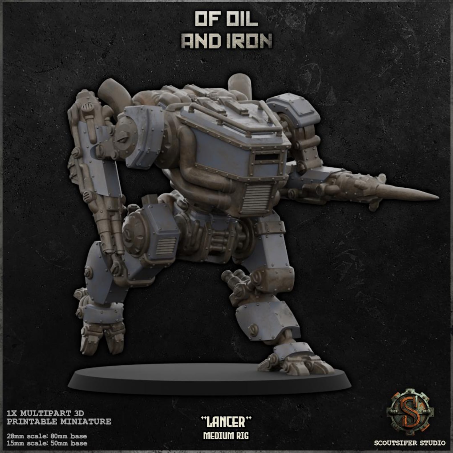 Tabletop Rigging Game Medium Class Rig Lancer / Tabletop Model / Wargaming Miniature ...
