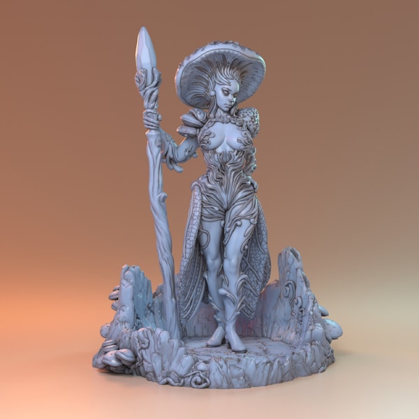 Agness the Mushroom Witch / Tabletop Model / Miniature Figurine | MythReal Games
