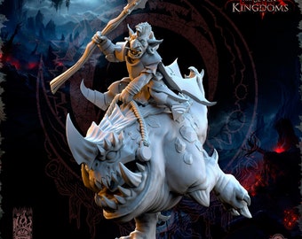 Goblin Commander Wurtbelz na Kavehorror / Model stołowy / Figurka miniaturowa | The Beholder Miniatures