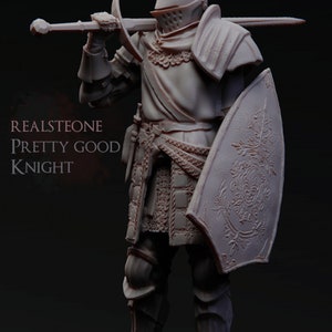 Pretty Good Knight / Tabletop Model / Miniature Figurine | Realstone Miniatures