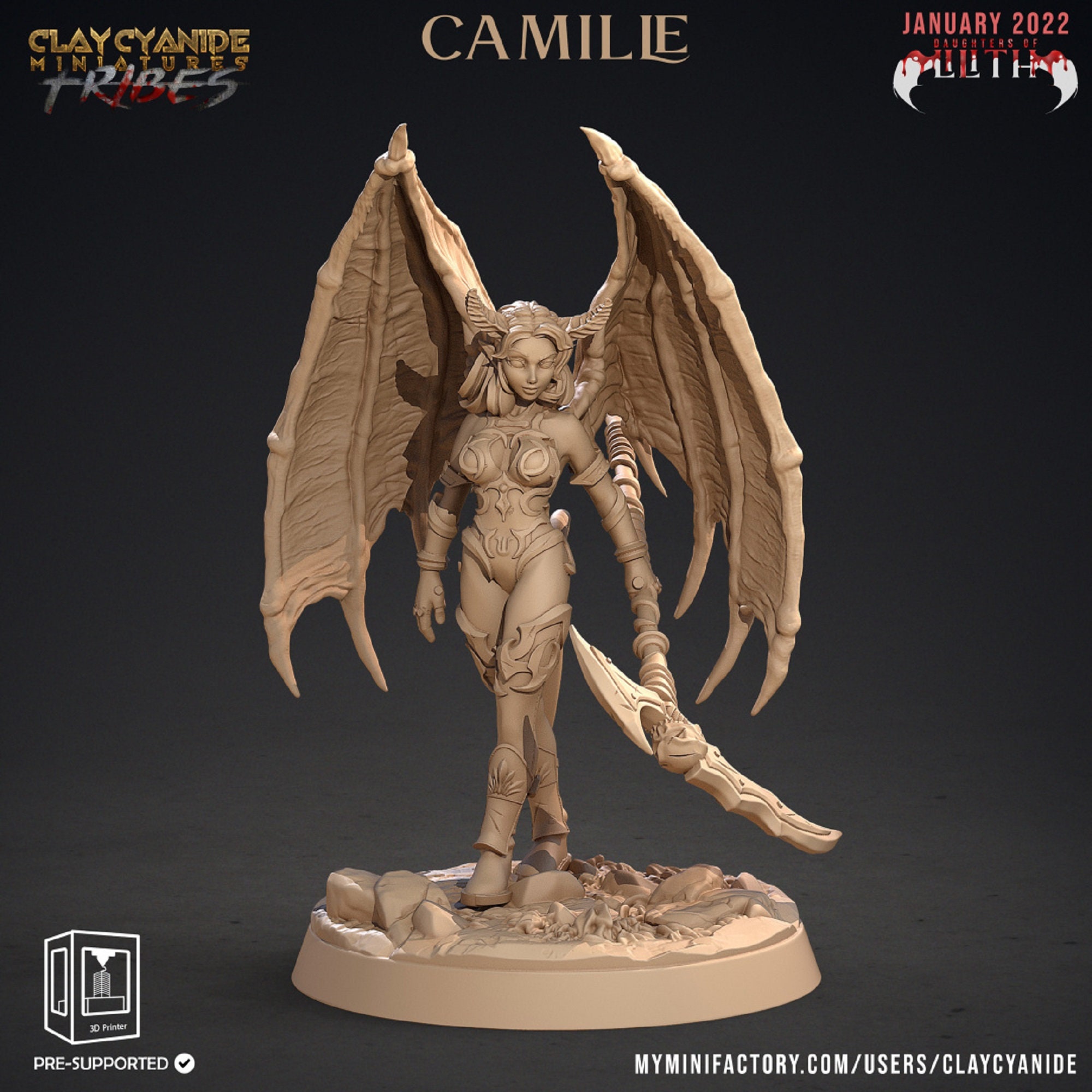 Succubus Camille / Tabletop Model / Miniature Figurine | Clay Cyanide Miniatures